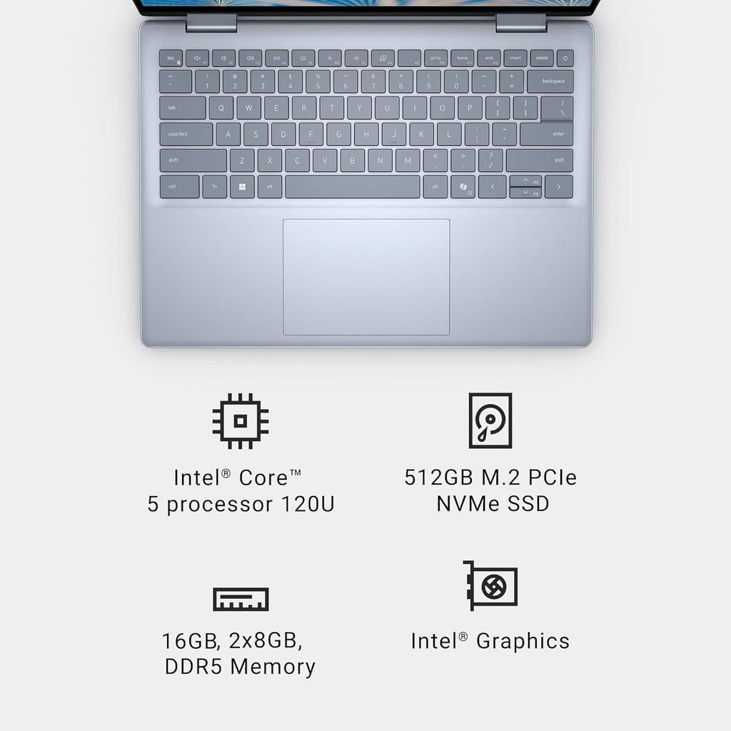 Dell Inspiron 14 7440 2-in-1 Laptop (14" FHD+ Touchscreen, Intel Core 5 120U (> i7-1355U), 16GB DDR5, 512GB SSD), for Creator, Designer, 10-Hr Long Battery Life, Backlit, Win 11 Pro (Renewed)
