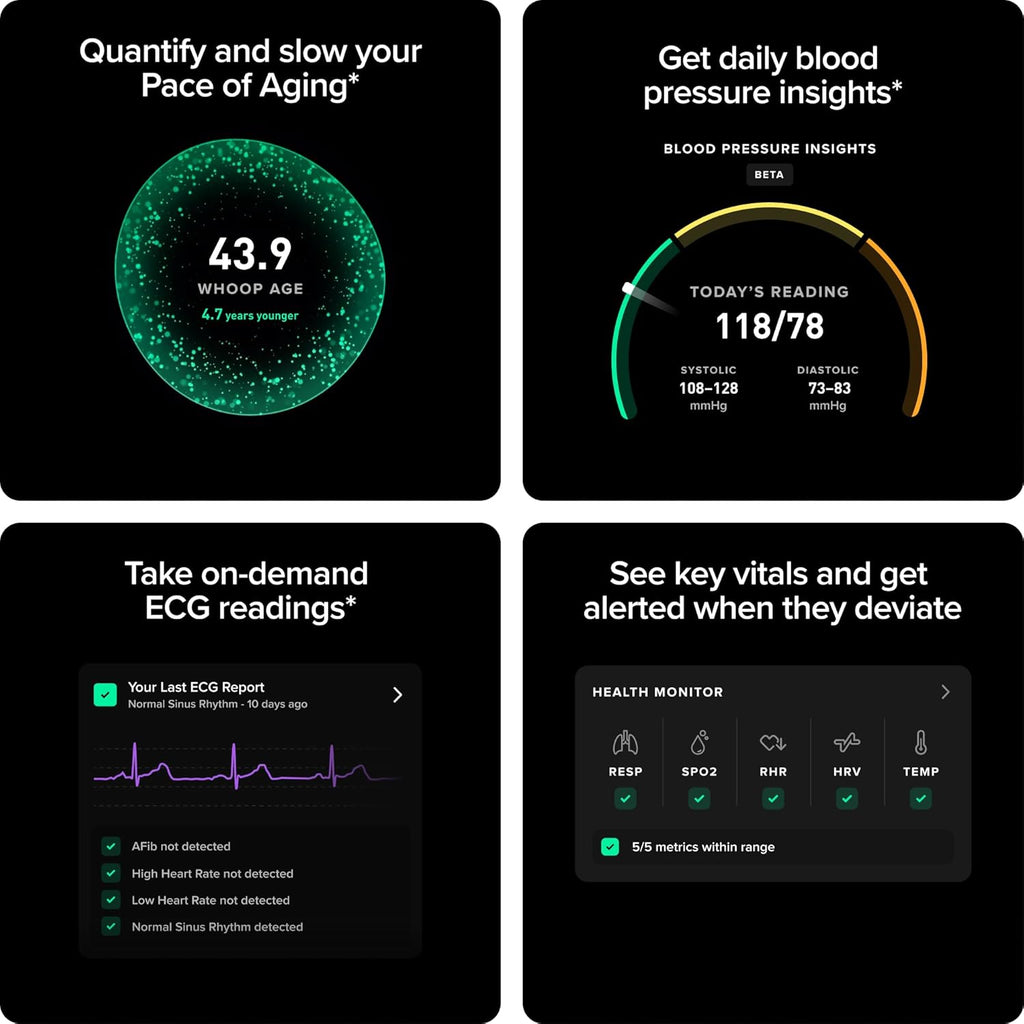 WHOOP 5.0/MG Activity Tracker - 12 Month Membership - Health and Fitness Wearable – 24/7 Activity and Sleep Tracker, Personalized Coaching, Menstrual Cycle Insights – 14+ Days Battery Life