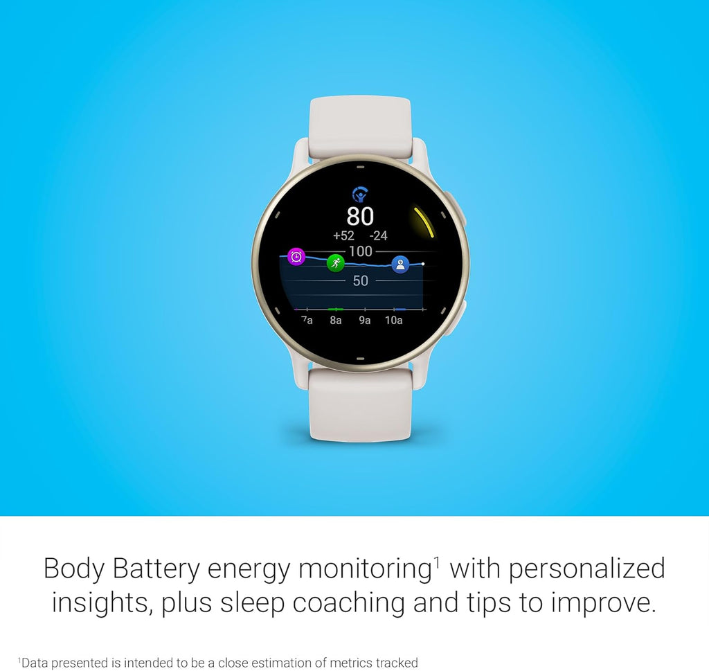 Garmin vívoactive 5, Health and Fitness GPS Smartwatch, AMOLED Display, Up to 11 Days of Battery (Renewed) (Ivory)