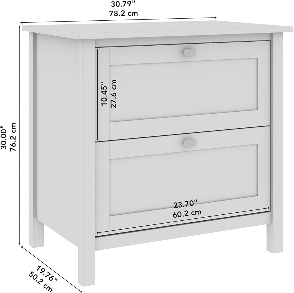 Bush Home Broadview 2 Drawer Lateral File Cabinet in Pure White
