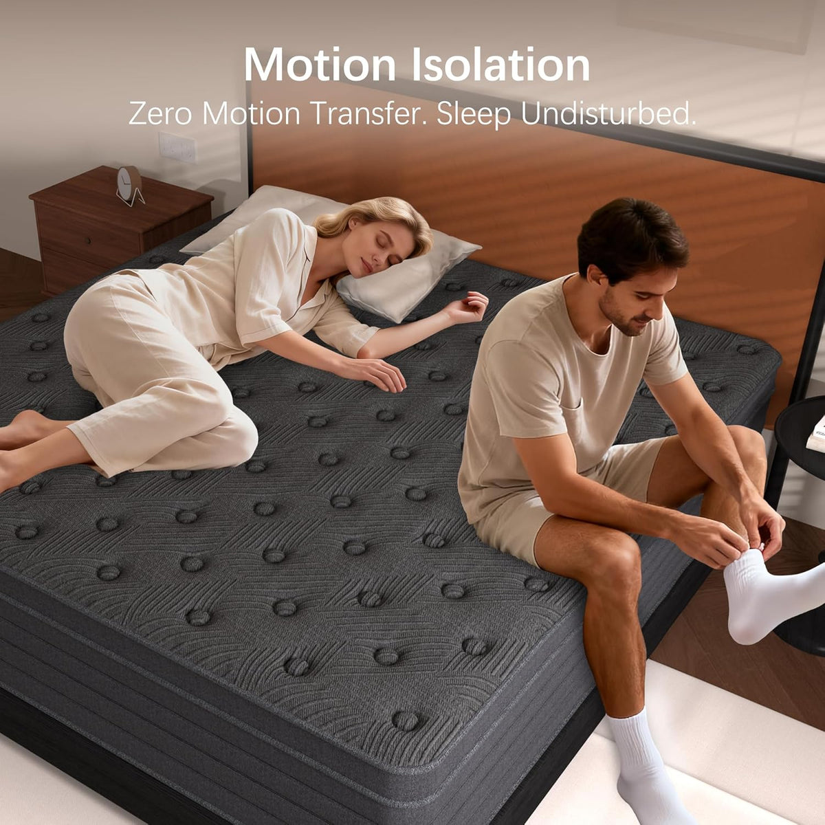 Queen Size Mattress 14 Inch,Hybrid Mattress in a Box with Individual Pocket Spring,Gel Memory Foam Queen Mattress,Breathable Supportive and Pressure Relief for Cool Night,Medium Firm