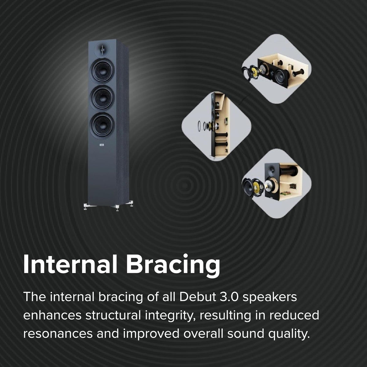 ELAC Debut 3.0 DB53-WN Bookshelf Speakers, Walnut (Pair) - 1” Aluminum Dome Tweeter & 5.25” Aramid Fiber Woofer - 2-Way Bass Reflex - 48Hz to 38KHz Response