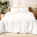 Bare Home Twin/Twin Extra Long Duvet Cover - 100% European Linen - Breathable and Durable - Duvet Cover with Pillow Sham (Twin/Twin XL, Soft White)