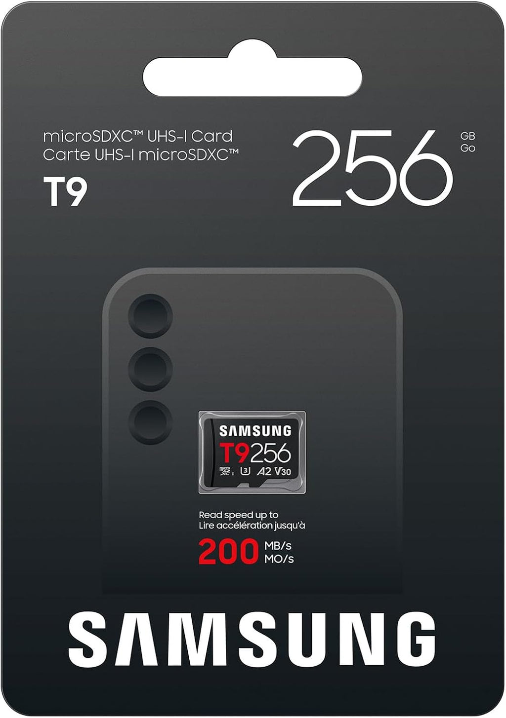 Samsung microSDXC T9 256GB, Read/Write Speeds Up to 200/130 MB/s, Made for Avid Gamers & Professional Creators (MB-MH256T/AM)