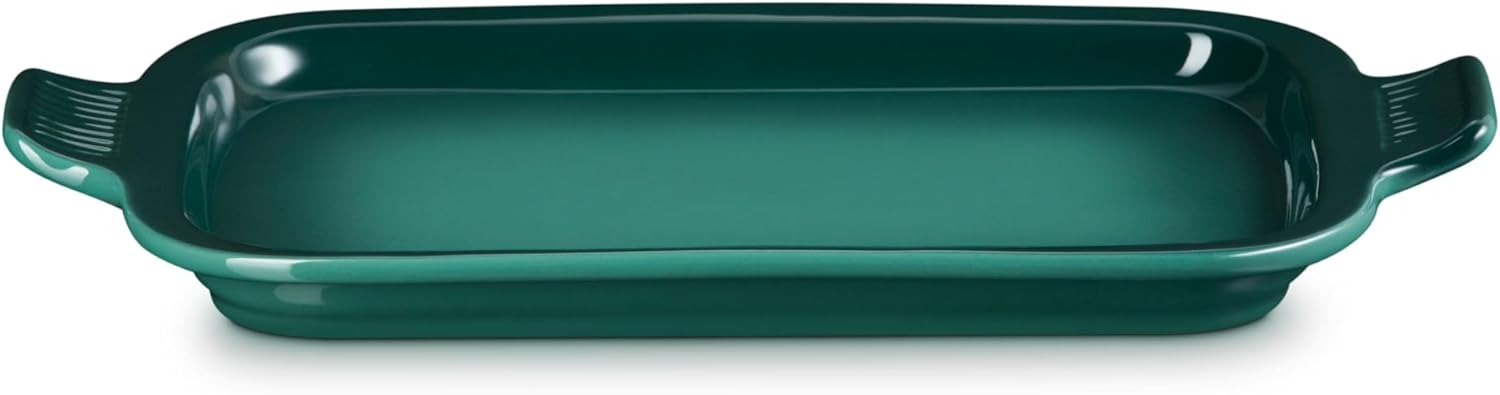 Le Creuset Stoneware Rectangular Dish with Platter Lid, 3 qt., Artichaut