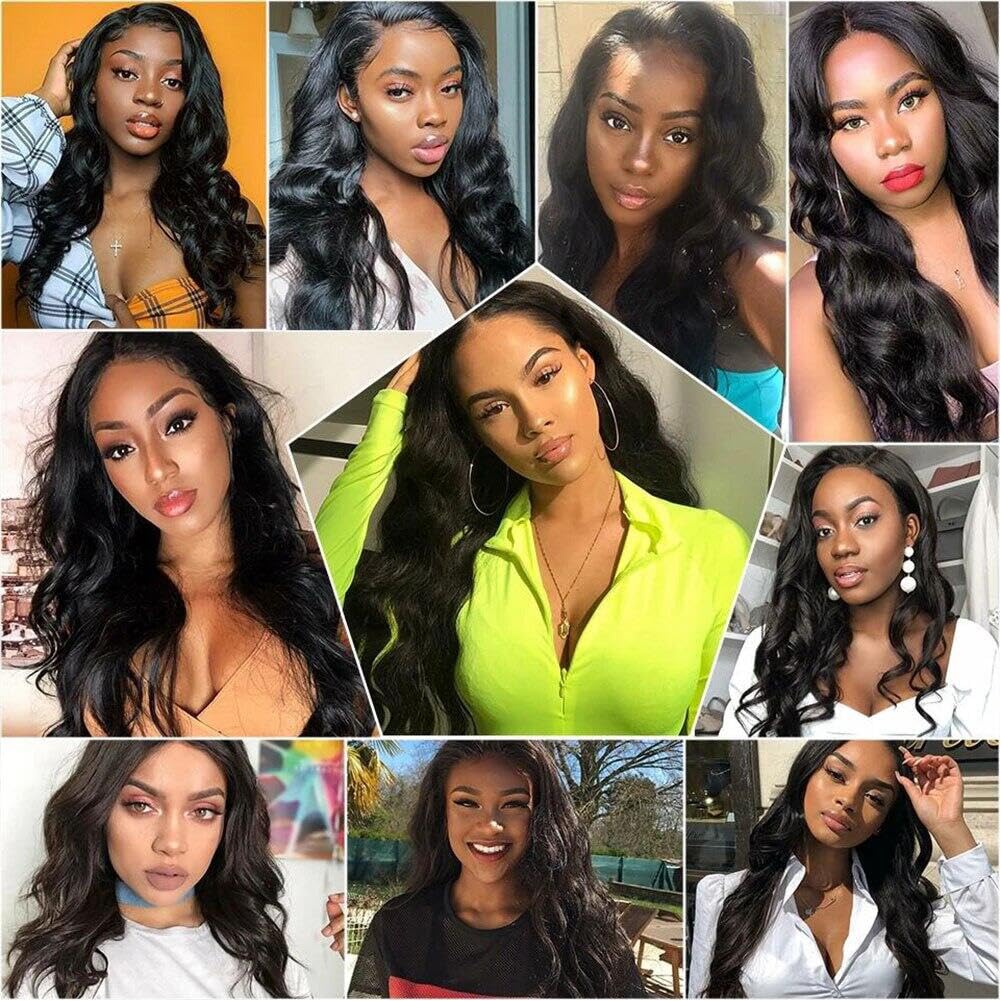 YISEA Human Hair Bundles Body Wave 4 Bundles (30 28 26 24 inches) 12A Grade Brazilian Virgin 100% Unprocessed Human Hair Body Wavy Bundles Natural Black Weave Hair Extensions
