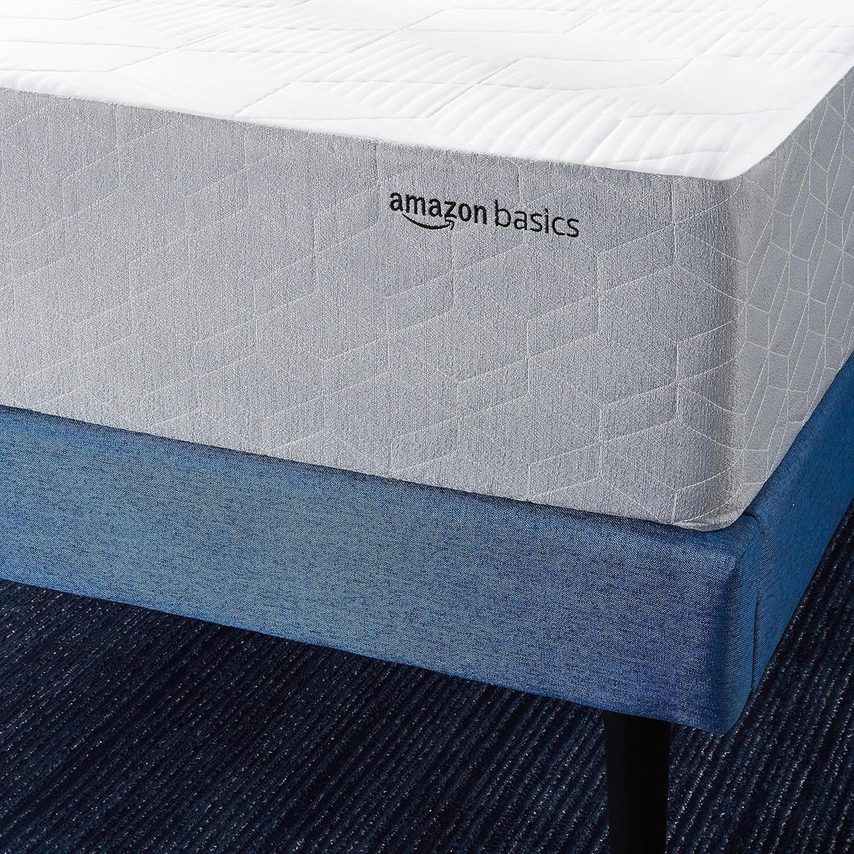 Amazon Basics Memory Foam Mattress, Medium-Firm, Cooling Gel, Breathable Support, Twin Size, CertiPUR-US Certified Foam, 75 x 39 x 10 inches, White/Gray