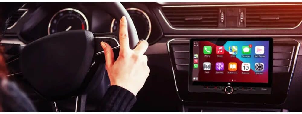Dual Electronics Dual DCPA1013 1-DIN 10.1"" Apple CarPlay Android Auto Digital Multimedia Receiver