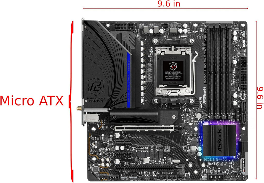 ASRock B650M PG Riptide WiFi AMD Socket AM5 Ryzen 7000 Series Processors Motherboard