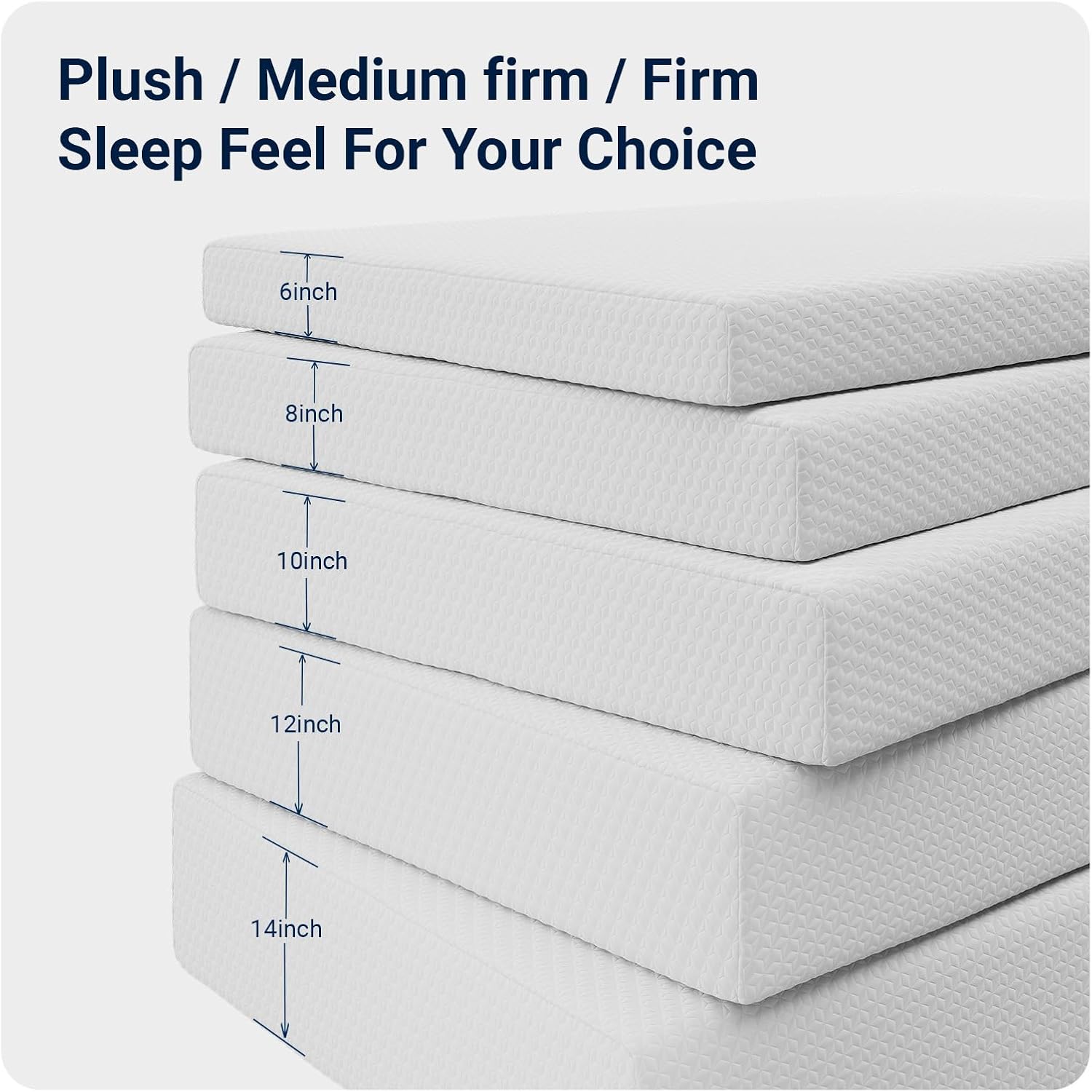 Avenco Queen Mattress 14 Inch, Queen Size Mattresses Medium Firm for Back Pressure Relief, Mattress in a Box CertiPUR-US Certified Foam Colchones
