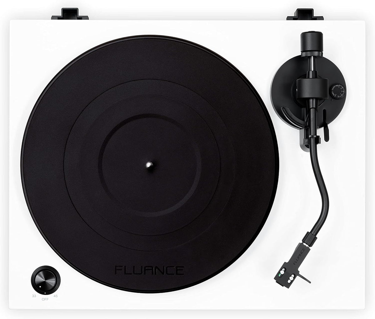 Fluance RT81 Turntable with AT95E Cartridge, Belt Drive, Built-in Preamp, Adjustable Counterweight - Piano White