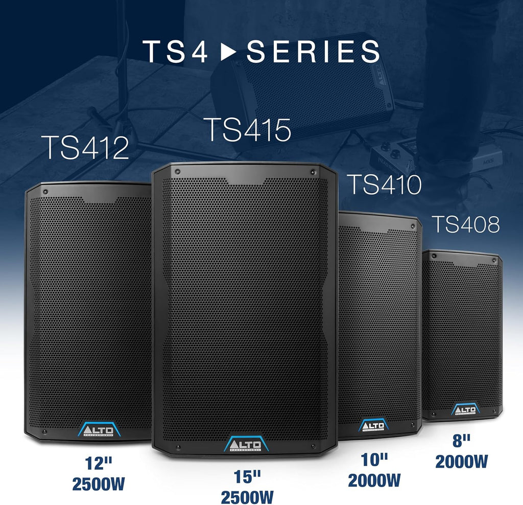 ALTO TS412 2500W 12" Powered PA Speaker with 3 Channel Mixer, Bluetooth Streaming, Wireless Loudspeaker Linking, DSP App