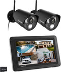 CasaCam Wireless Security Camera System | 7" Touchscreen Monitor and 2 720p Cameras | AC Powered, No Monthly Fees, Two-Way Audio, Free APP, Micro SD Card and Battery Installed, GuardianCam Air VS802
