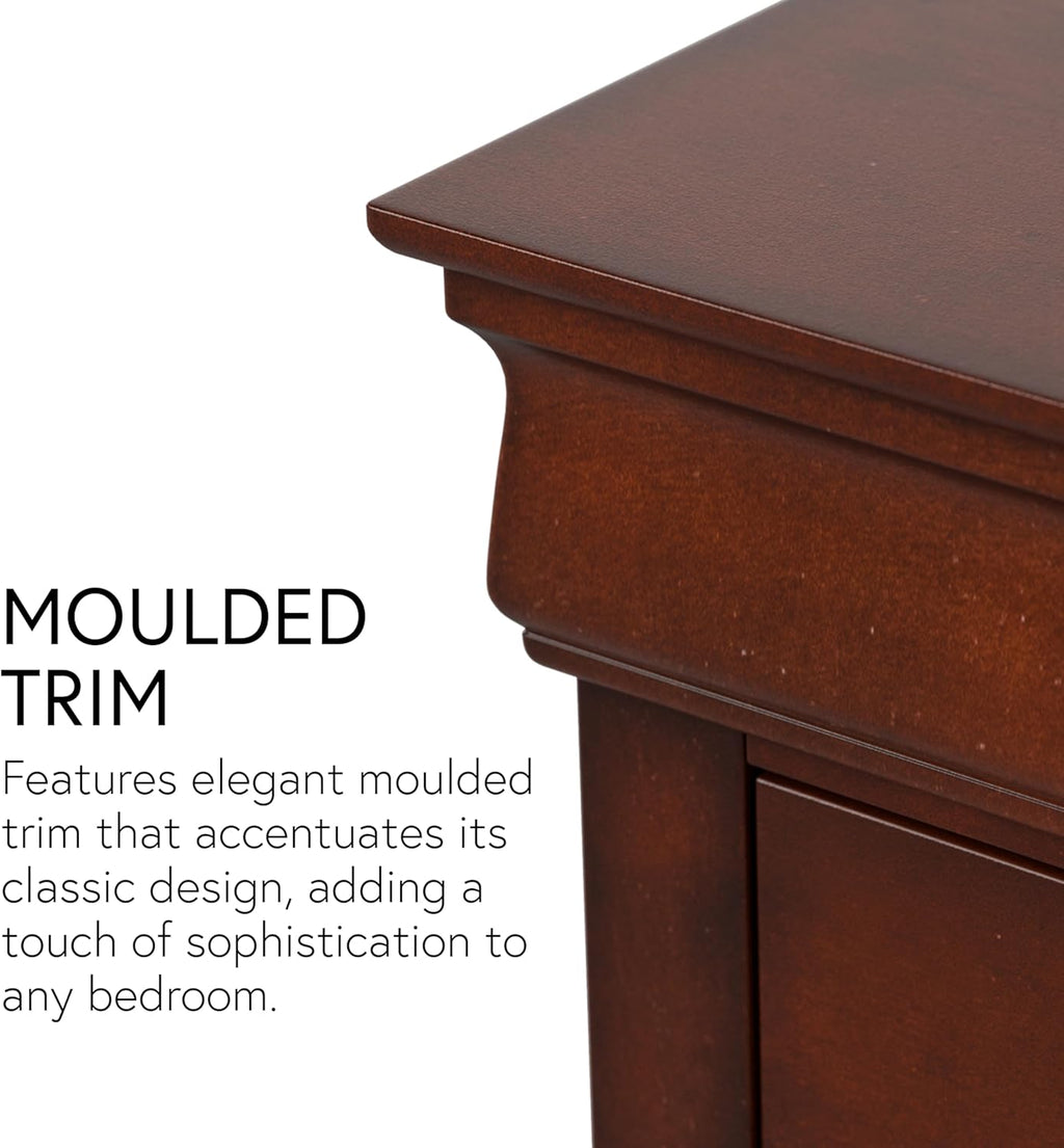 Furniture of America Arabella Traditional 6-Drawer Double Dresser with Antique Nickle Handles and Bracket Style Feet, No Assembly, Freestanding Storage Cabinetfor Bedroom, Living Room, Cherry