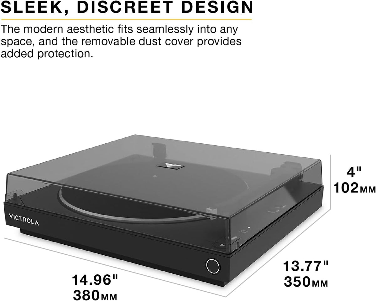 Victrola Fully Automatic Bluetooth Turntable w Audio Technica ATN3600L Cartridge, Automatic Repeat Function, 2-Speed Vinyl Record Player, Wireless Bluetooth Streaming, Preamp & Aluminum Platter Green