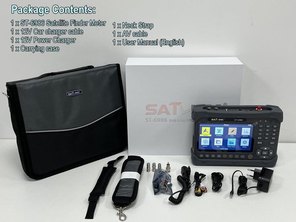 SATLINK ST-6986 Satellite TV Receiver DVB-S/S2/T/T2/C Combo Meter MPEG-4 HD H.265 (10bits) Spectrum Spectrum Analyzer Digital Satellite Finder Meter