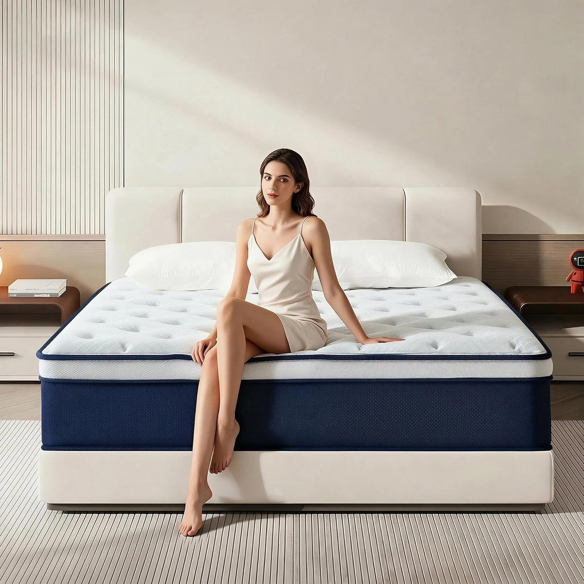 Full Mattress,12 Inch Full Size Mattresses in a Box, Hybrid Pocket Spring Mattress with CertiPUR-US Certified Foam, Fiberglass Free, Cool Sleep Technology 75''L x 54''W