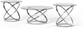 Signature Design by Ashley Hollynyx Contemporary Round 3-Piece Occasional Table Set, Includes Coffee Table and 2 End Tables, Chrome