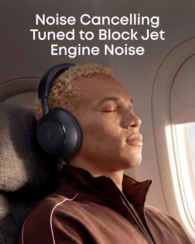 Soundcore Space 2 by Anker, Active Noise Cancelling Headphones with Protective Case, Comfortable Fit, 50H Playtime, LDAC Hi-Res Wireless Audio, Dual Connection, Clear Calls, Bluetooth 6.1, Nap Mode