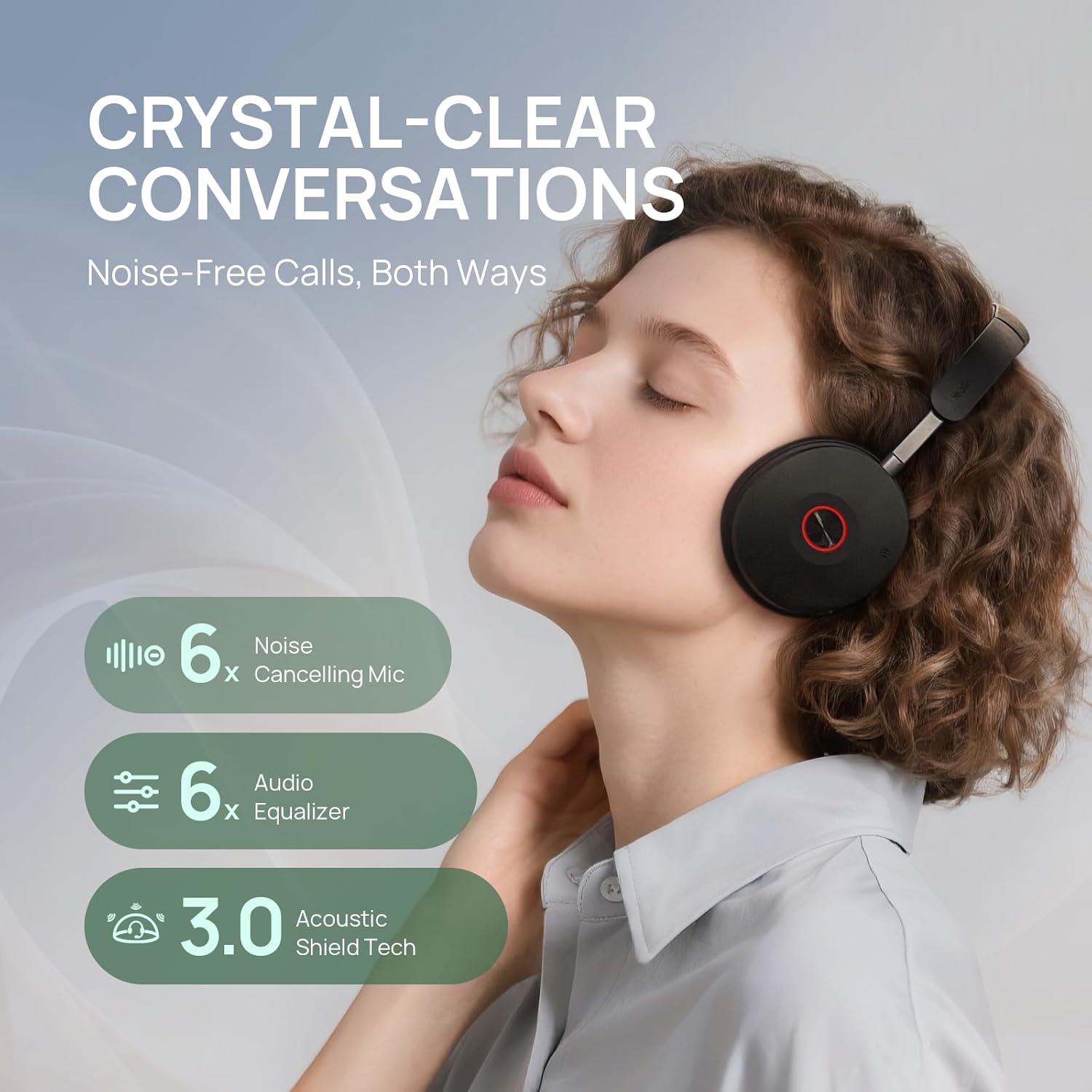 Yealink WH68 Hybrid DECT 6.0 & Bluetooth Wireless Headset with Charging Stand, Enterprise Grade ANC Office Headphones, 492ft Range, 6-Mic Noise Cancelling for Teams, Zoom, UC, PC/Smartphone, 32H Call