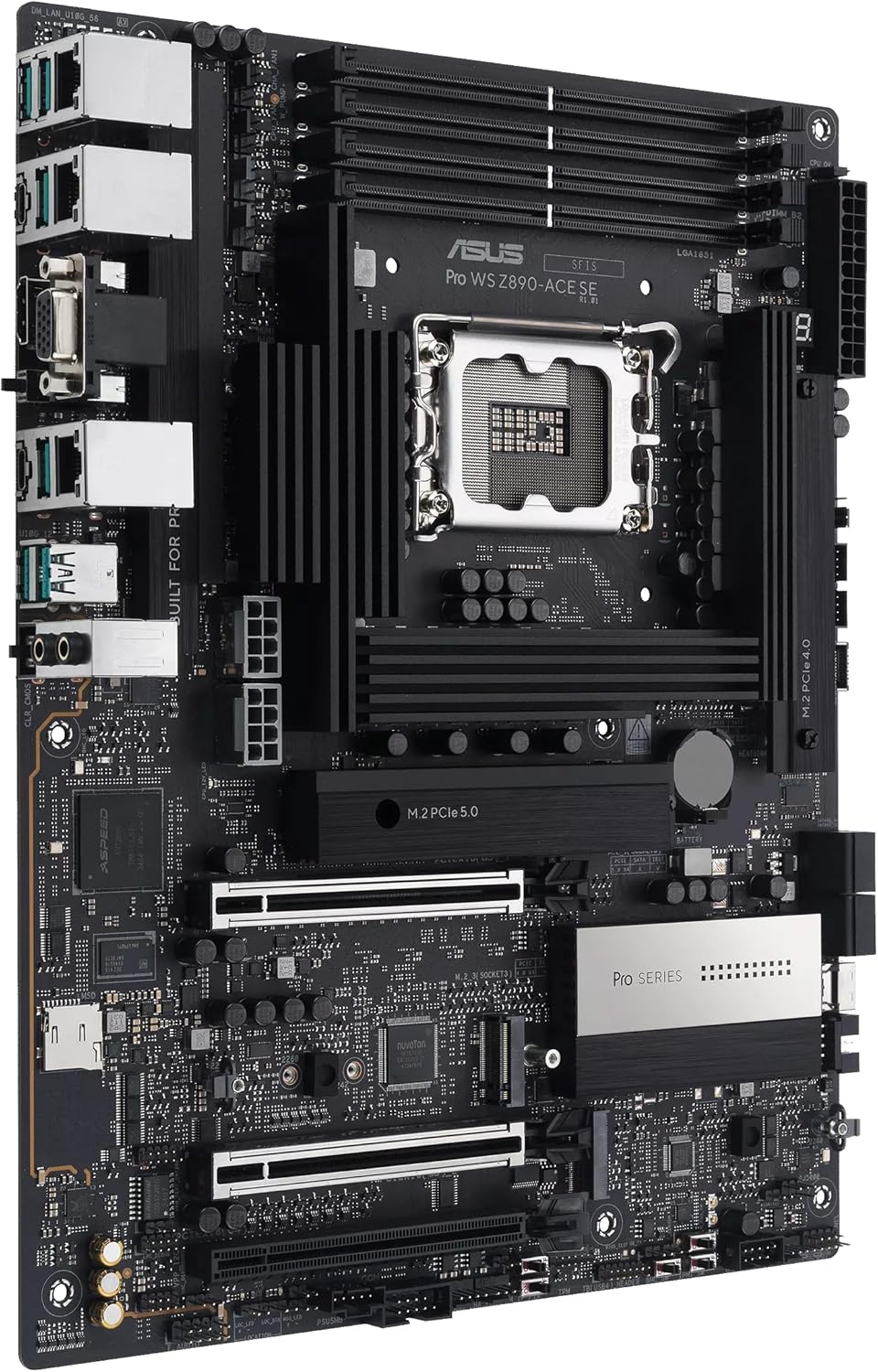 ASUS Pro WS Z890-ACE SE Z890 LGA 1851 ATX Motherboard, Intel® Core™ Ultra Series 2 Ready, Advanced AI PC-Ready, PCIe® 5.0, DDR5, 10G & 2.5G LAN, 4X M.2, USB 20Gbps, Thunderbolt™ 4, onboard BMC, AI OC