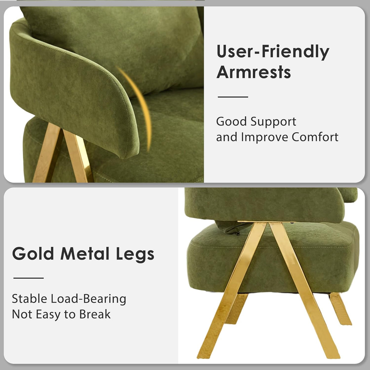 STHOUYN Modern Green Accent Chairs Set of 2, Velvet Barrel Accent Chair for Living Room Bedroom, Comfy Reading Armchairs (2, Green)