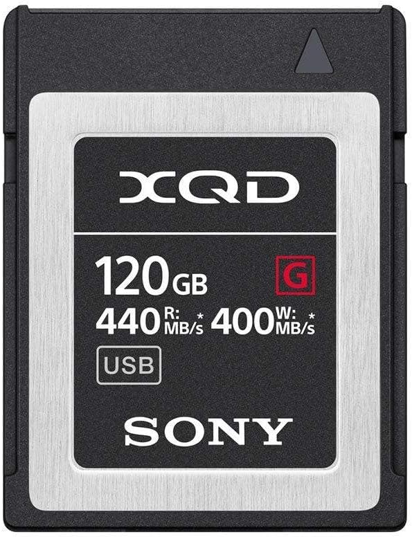 Sony 120GB (128GB pre Format) 5X Tough XQD Flash Memory Card - High Speed G Series (Read 440MB/s and Write 400MB/s) - QDG120F