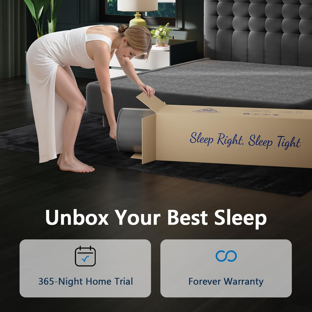 Twin XL Mattress, 10 Inch Luxury Hybrid XL Twin Mattress in a Box, Cooling Memory Foam Mattresses with Individual Pocket Springs, Pressure Relief, Medium Firm, Fiberglass-Free, 365-Night Trial