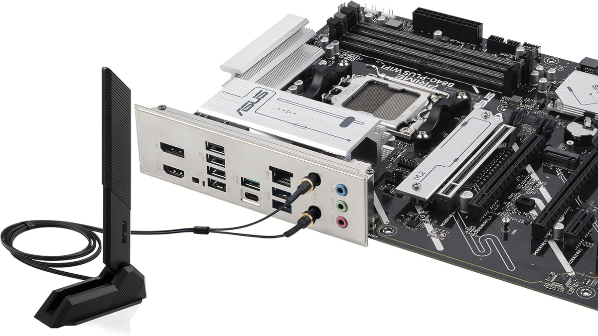 ASUS Prime B840-PLUS WiFi-CSM AMD AM5 B840 ATX Commercial CSM Motherboard, Advanced AI Ready, DDR5, PCIe 4.0, 3X M.2, Wi-Fi 6E, 2.5G LAN, DP, HDMI, USB Type-C, BIOS Flashback, ASUS Control Center