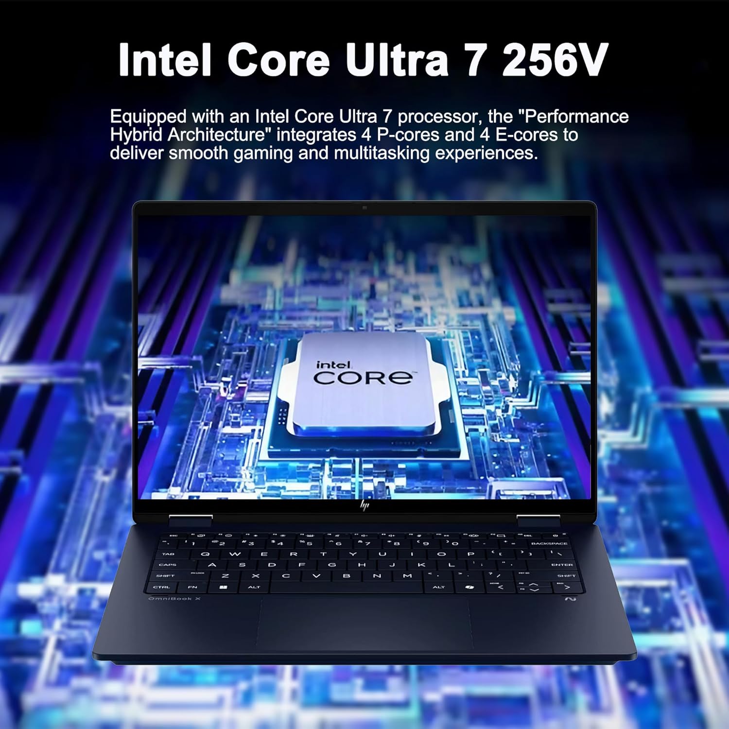 HP OmniBook X Flip 2-in-1 Laptop 14" WUXGA IPS Touch (400nits) Intel 8-core Ultra 7 256V (Up to 47 Tops) 16GB RAM 1TB SSD for Creator Designer Business Professional Win11Pro ICP Hub