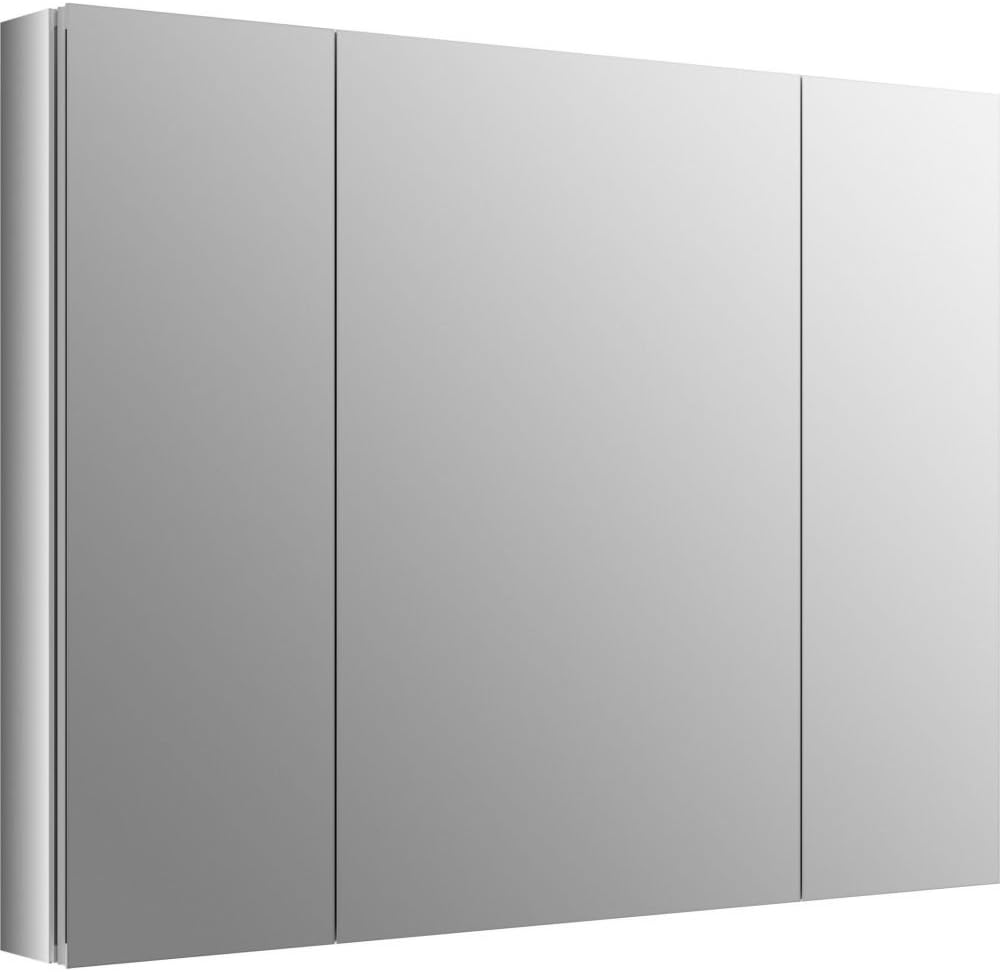 Kohler 99010-NA Verdera® Three-Door Bathroom Medicine Cabinet with Mirror, Surface-Mount Installed or Recessed Medicine Cabinet, Anodized Aluminum, 40 in. W x 30 in. H
