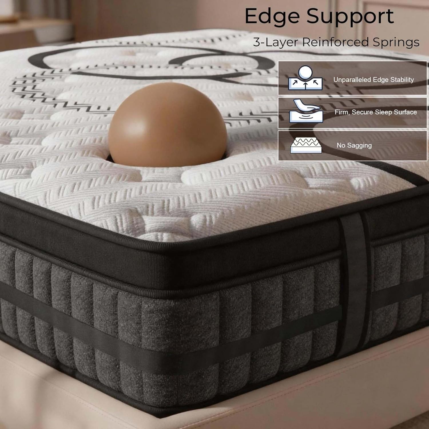 Queen Mattress 12 Inch Mattress Hybrid with Memory Foam and Pocket Springs for Motion Isolation Breathable and Cooling Comfort Medium Firm Support Fiberglass Free 365-Night Trial