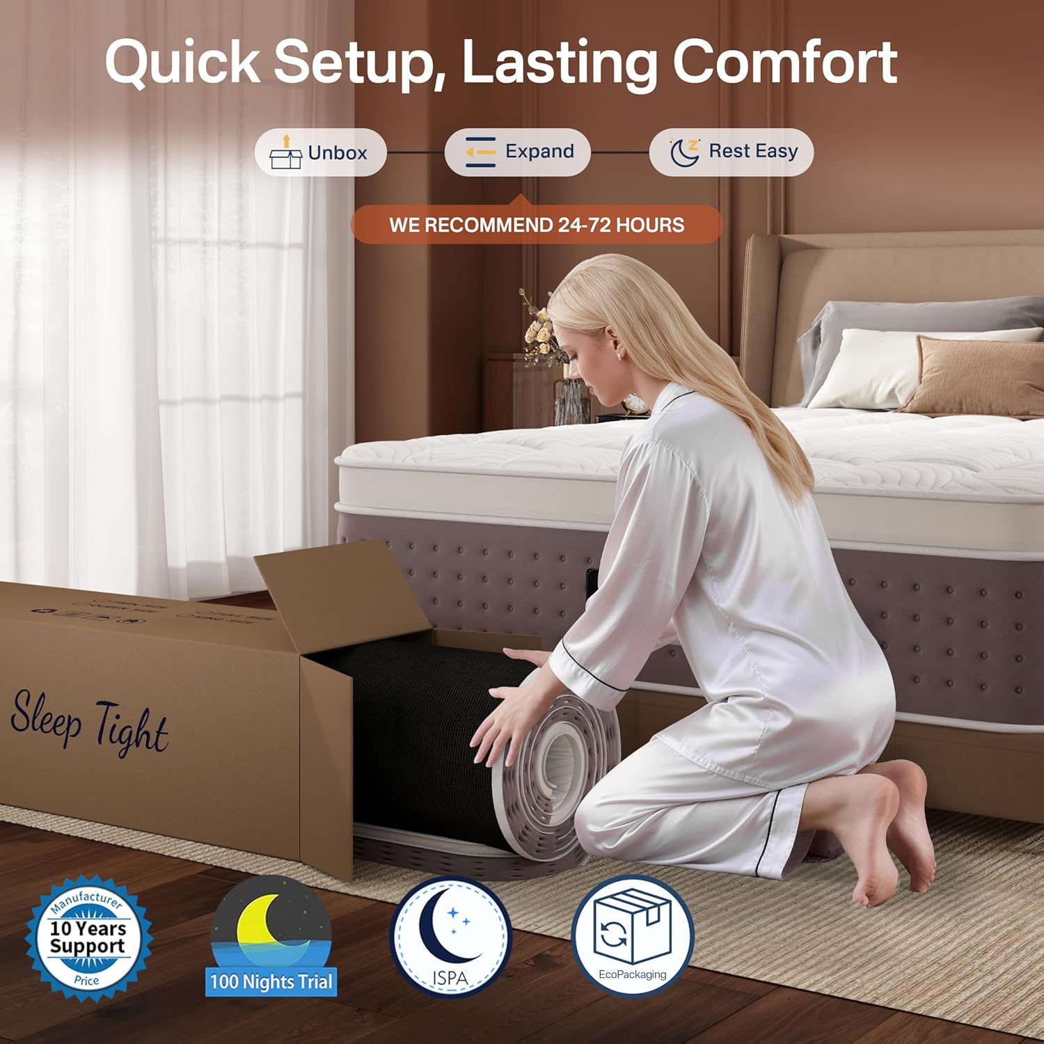 Queen Size Mattresses, 14 Inch Hybrid Queen Mattress in a Box, Cooling Gel Memory Foam Mattresses with Individual Pocket Springs, Pressure Relief, Medium Firm Feel, Edge Support, 365-Night Trial