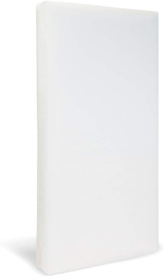 Lullaby Earth Non-Toxic Crib Mattress - Waterproof - Fits Standard Baby and Toddler Bed, White