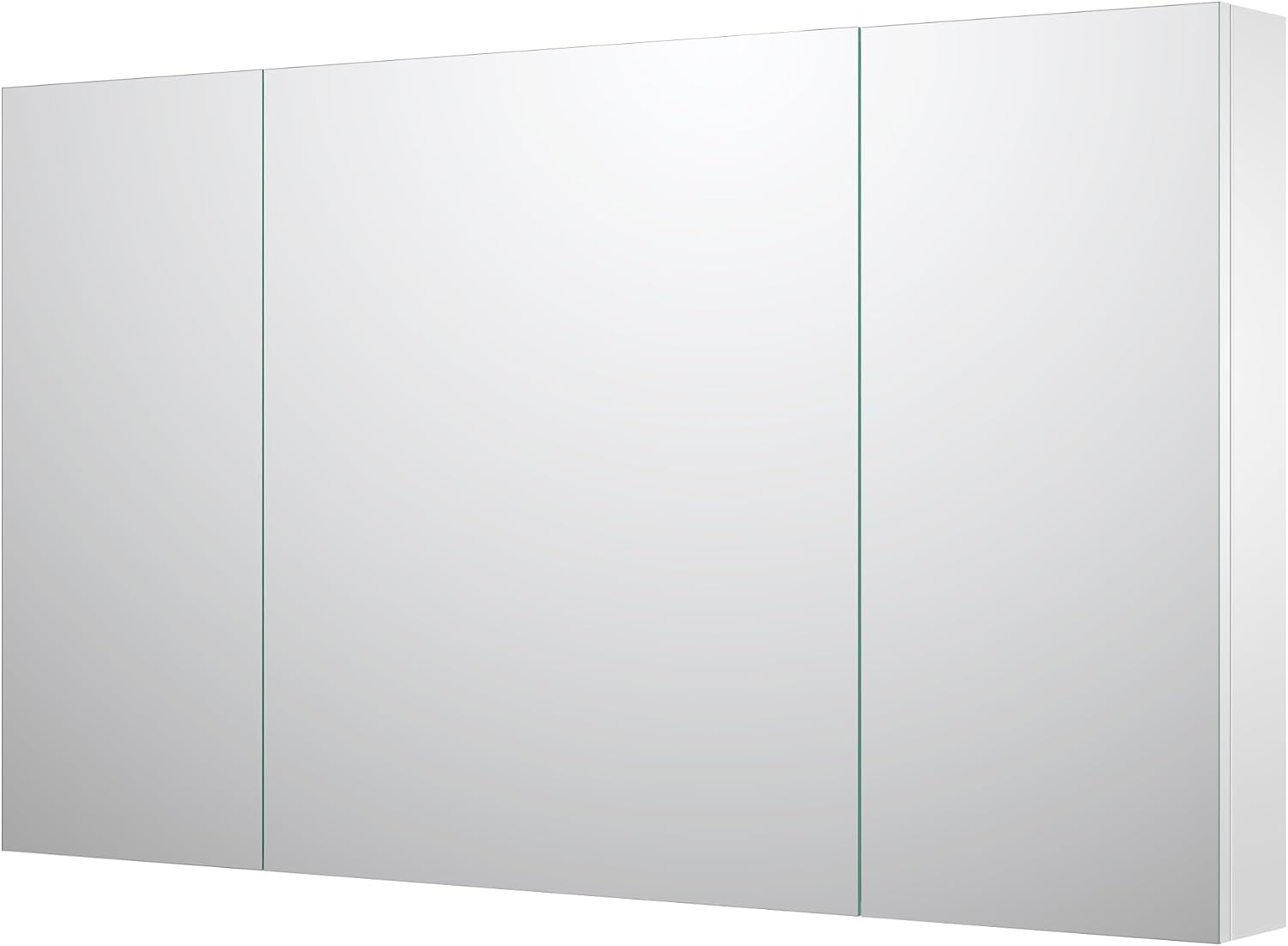 Sunrosa Aluminum Bathroom Medicine Cabinet with Mirror Door, 48" x 27.5", 3-Door Wall-Mounted & Recessed Bathroom Medicine Cabinet Organizer