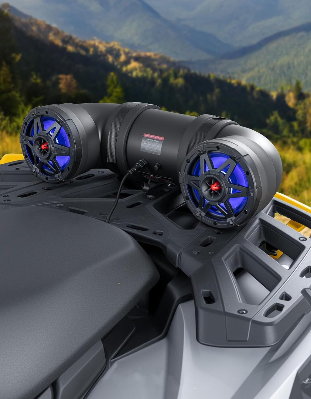 KEMIMOTO ATV Speaker 6.5 Inch Bluetooth-connectivity ATV UTV Sound Bar w/ 20 RGB Light Modes, 2X Full Range Speakers 2X Tweeters Boat Sound System Compatible with Polaris Sportman Fourtrax Can Am