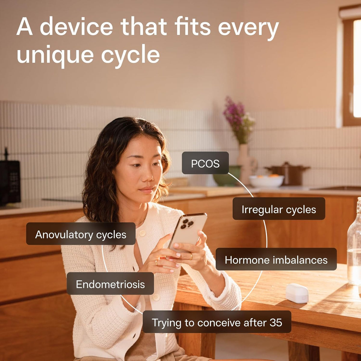 Inito Fertility Monitor & Hormone Tracker for Women | Track and Confirm Ovulation | Measures Estrogen, LH, PdG, FSH | Includes 15 Strips + Free app (Compatible with All iPhones)