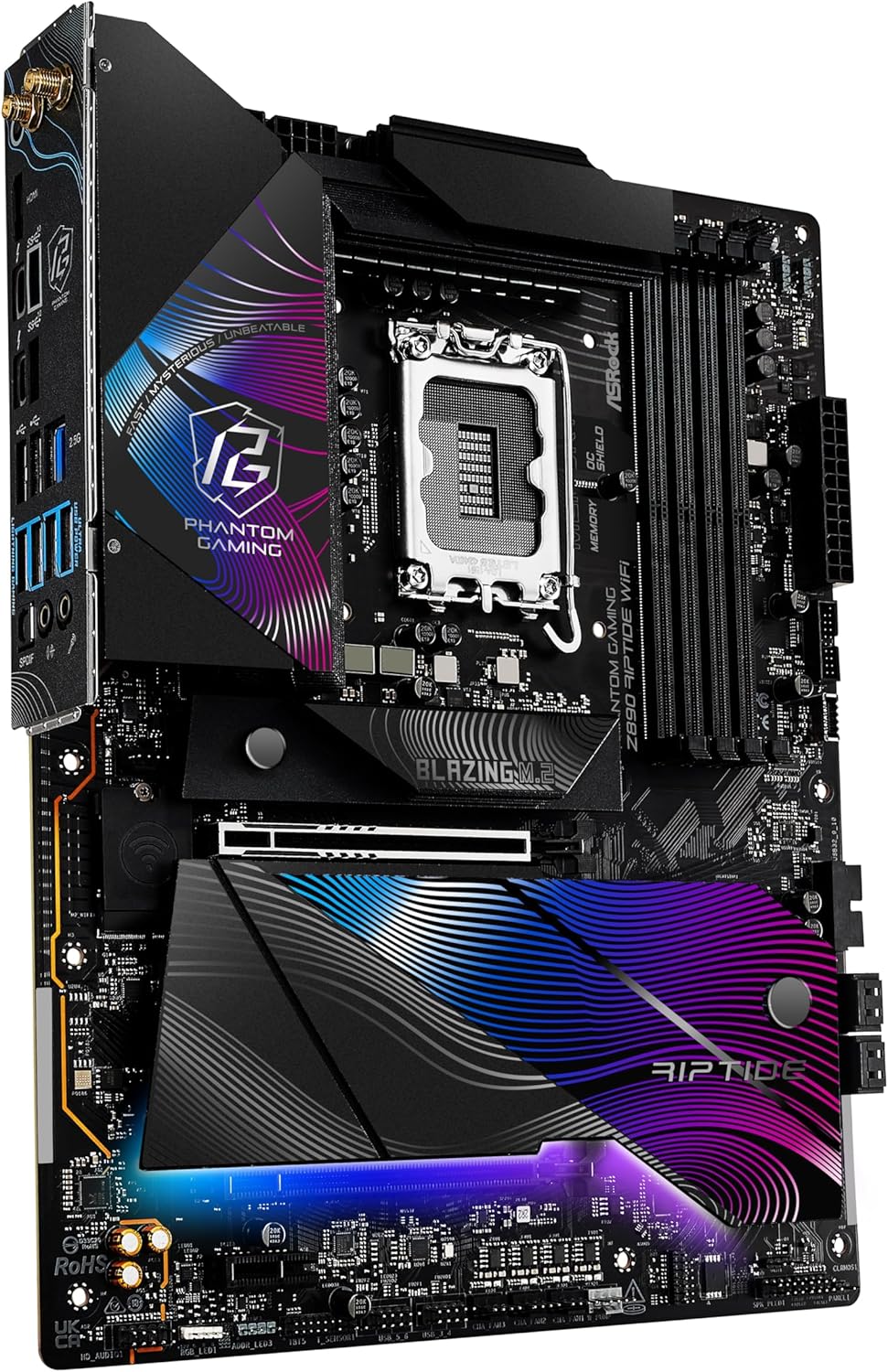 ASRock Intel Core Ultra Phantom Gaming Z890 Riptide WiFi 7 ATX Motherboard DDR5 9066 MHz 256 GB LGA1851 RL-ILM M.2 PCIe 5.0