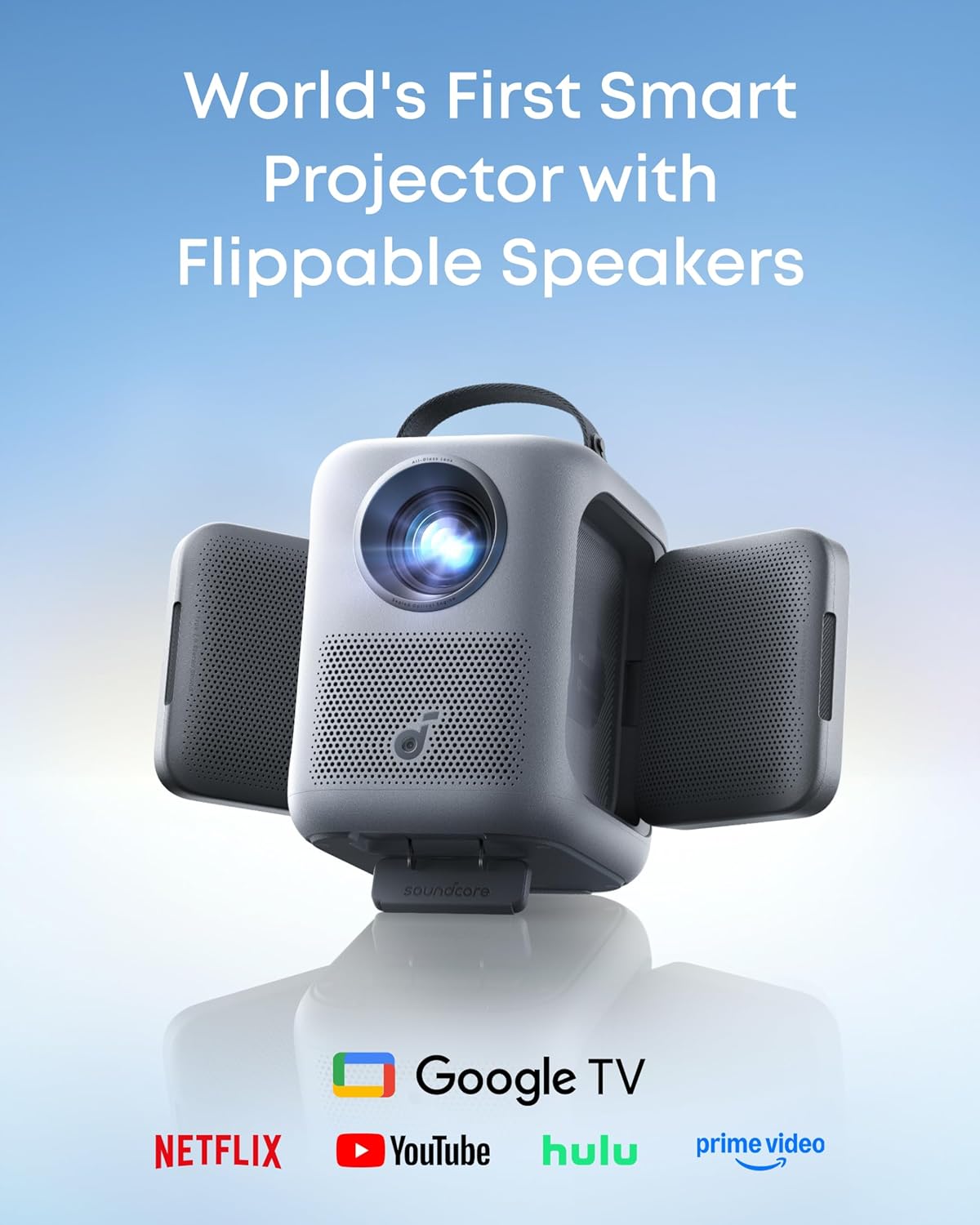 Anker Nebula P1i Portable Projector with WiFi and Bluetooth by soundcore, Flippable Design,1080P FHD, 4K Support, 380 ANSI Lumens, Auto Focus/Keystone, All-Glass Lens, Built-in Speaker