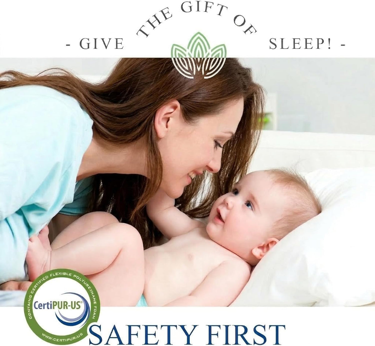 Organic Cotton Covered 2-Sided Crib Mattress | Premium Memory Foam Hypoallergenic Light 2-in-1 Baby Mattress, Firm Support for Infant Soft CertiPUR Foam for Toddler, Waterproof & Washable | 52x27.5x4”