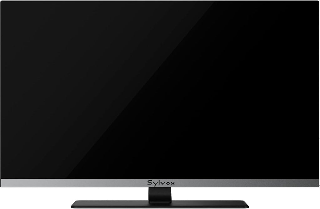 SYLVOX 24" 12V/24V Smart RV TV with Google TV & Built-in DVD Player, Frameless 1080P Full HD QLED Display, Shock-Resistant, Wide Voltage Support (9–32V), Voice Control Remote (Limo QLED Series)
