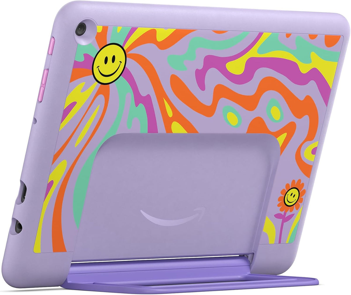 Amazon Fire HD 10 Kids Pro tablet, ages 6-12. Bright 10.1" HD screen, includes ad-free content, robust parental controls, 13-hr battery and slim case for older kids, 32 GB, Happy Day