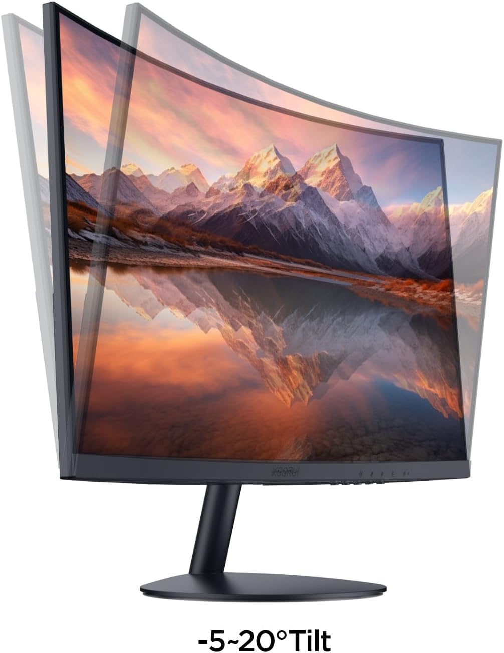 KOORUI 24 inch Curved Monitor, Full HD 1080P Curved Computer Monitor, 100Hz 1500R PC Screen, TÜV Rheinland Certified, HDMI VGA, Tilt Adjustment, LCD Display, Eye Care, Black 24N5CA