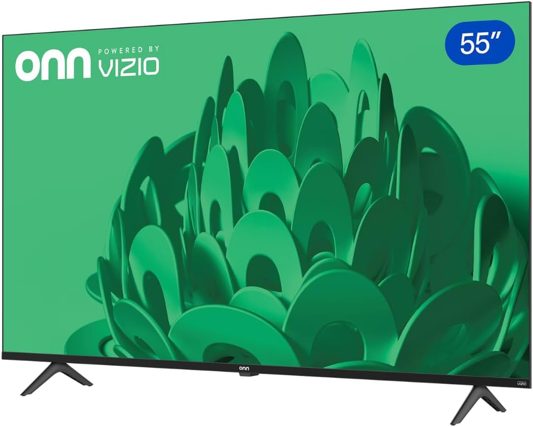 ONN Smart TV 55" Powered by VIZIO Technology Class 4K UHD, Bluetooth, DTS:X and DTS:Virtual X, 60Hz Refresh Rate, Dolby Vision HDR, Smart Home + Free WallMount - 55S4V1 (Renewed)