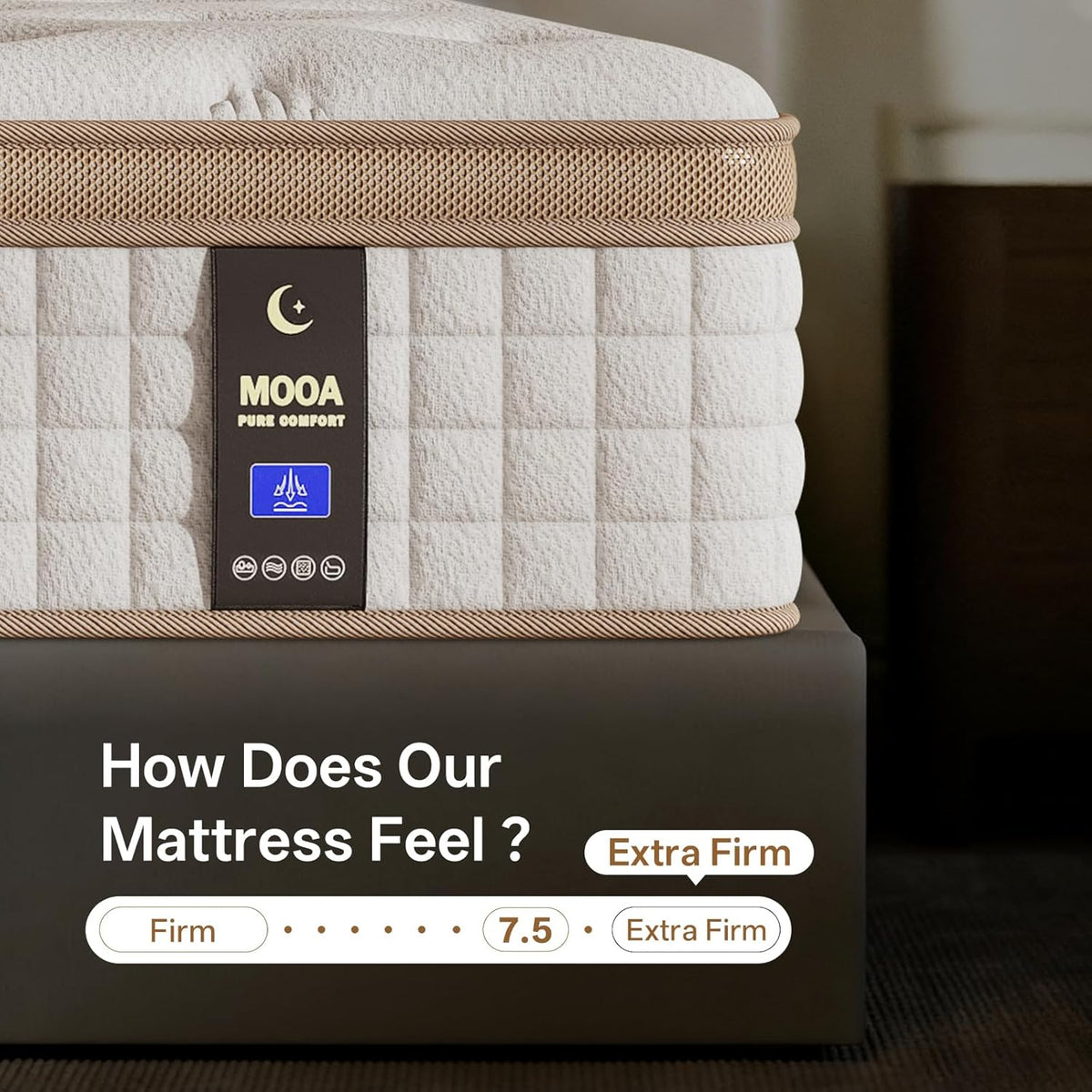 MOOA 12 Inch Queen Mattress - Mattress Hybrid Cooling Gel Memory Foam & Pocket Coils,Medium Firm Mattress in a Box for Ergonomic Spinal Support,Motion Isolation & Edge Support for Side & Back Sleepers