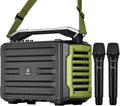 WinBridge 200W Portable PA System with 2 Wireless Mics, IPX4 Waterproof Bluetooth Speaker, Rechargeable All-in-One Karaoke Machine for Outdoor Parties, Weddings, School Events and Public Speaking