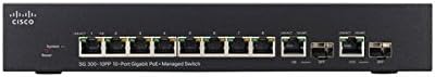 Cisco SG300-10PP-K9-NA 10-Port Gigabit PoE+ Managed Switch (Renewed)