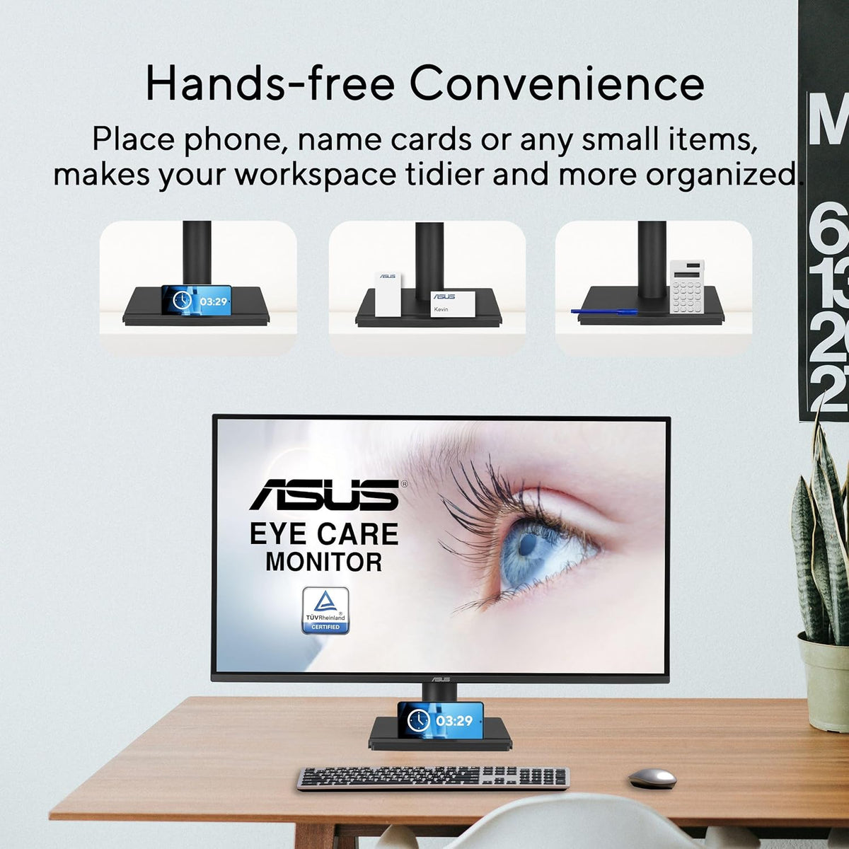 ASUS 27” 1440P Eye Care Monitor (VA27AQ) - IPS, QHD (2560 x 1440), 99% sRGB, Frameless, HDMI, DisplayPort, VGA, 1ms, Speakers,Low Blue Light, Flicker Free, VESA Wall Mountable, 3 yr Warranty