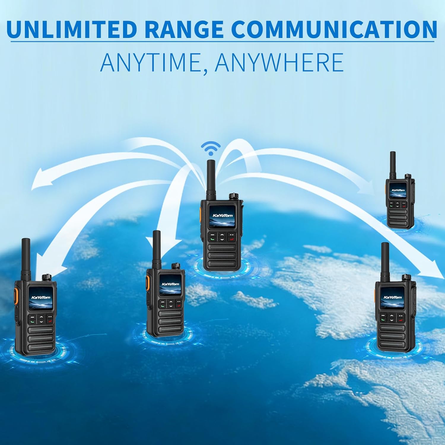 Lifetime Free Rapid GPS Unlimited Range Global Walkie Talkies – Long Range Two Way Radio, IP65 Waterproof, AI Noise Cancellation for Nationwide Outdoor, Logistics, Road Trips & Family (2-Pack)