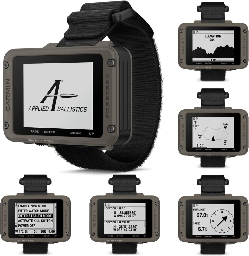 Garmin Foretrex 901 Wrist-Mounted GPS Navigator with Strap, Ballistic Edition with AAA Batteries and E-Bank Bundle